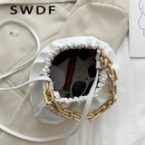 Cloud Shoulder Bag with Clutch Chains Pleated Pouch Totes Handbag