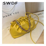 Cloud Shoulder Bag with Clutch Chains Pleated Pouch Totes Handbag