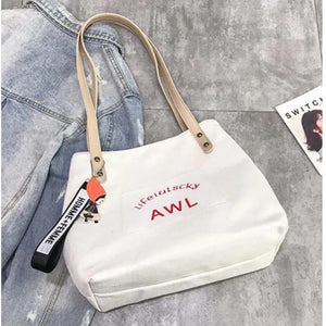 Women Tote Bag Canvas Girl Students Shoulder Handbag