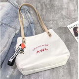 Women Tote Bag Canvas Girl Students Shoulder Handbag