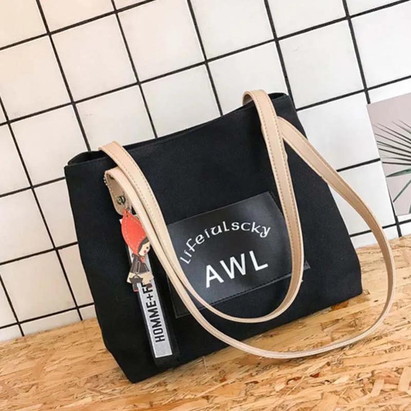 Women Tote Bag Canvas Girl Students Shoulder Handbag
