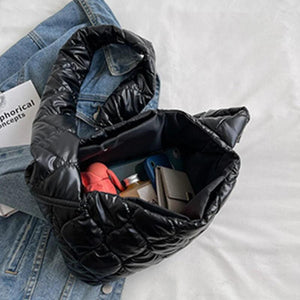 Winter Soft Down Shoulder Bag Female Warm Quilted Padded Crossbody Bag