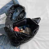 Winter Soft Down Shoulder Bag Female Warm Quilted Padded Crossbody Bag