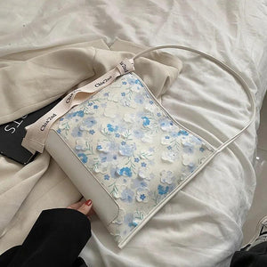 Women Hand Bag High Pu Leather Shoulder Bag Embroidery Floral Bohemia Ethnic