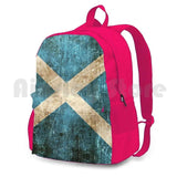 Vintage Aged And Scratched Scottish Flag Outdoor Hiking Backpack