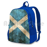 Vintage Aged And Scratched Scottish Flag Outdoor Hiking Backpack
