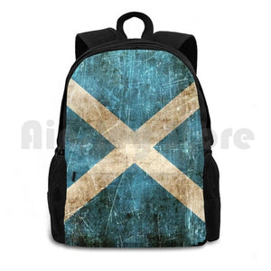 Vintage Aged And Scratched Scottish Flag Outdoor Hiking Backpack