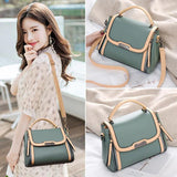 Contrast PU Ladies Handbag Shoulder Messenger Bag Female Bag