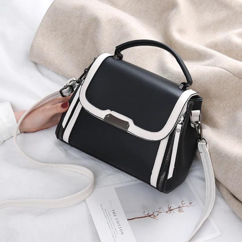 Contrast PU Ladies Handbag Shoulder Messenger Bag Female Bag