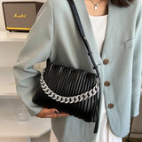 Vintage Leather Handbag Chain Crossbody Pouch Bag