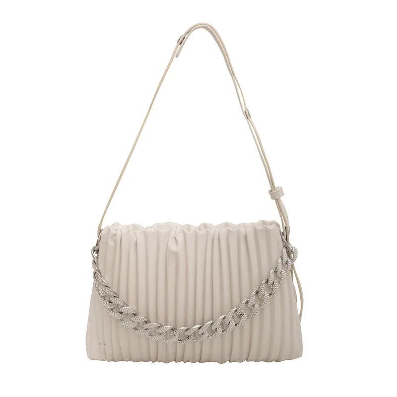 Vintage Leather Handbag Chain Crossbody Pouch Bag