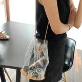 Women PVC Patchwork Transparent Bucket Jelly Bag Style Big Capacity