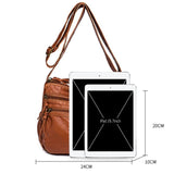 Soft PU Leather Ladies Handbags Multi-pocket Women Top Handle Satchel