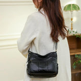 Soft PU Leather Ladies Handbags Multi-pocket Women Top Handle Satchel