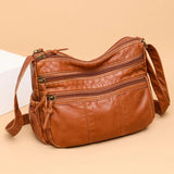 Soft PU Leather Ladies Handbags Multi-pocket Women Top Handle Satchel