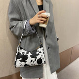 Cow Print Underarm Bag Handbag Minimalist Shoulder Bag