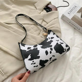 Cow Print Underarm Bag Handbag Minimalist Shoulder Bag