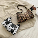 Cow Print Underarm Bag Handbag Minimalist Shoulder Bag