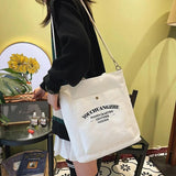 Canvas Crossbody Bags for Women Letters Casual School Shoulder