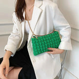 Women's Fashioni Pleated Shoulder Bag Chain Strap Crossbody Bags