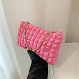 Women's Fashioni Pleated Shoulder Bag Chain Strap Crossbody Bags