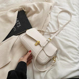 Women Underarm Bag Texture All-match Shoulder Bags Ladies Solid Handbag