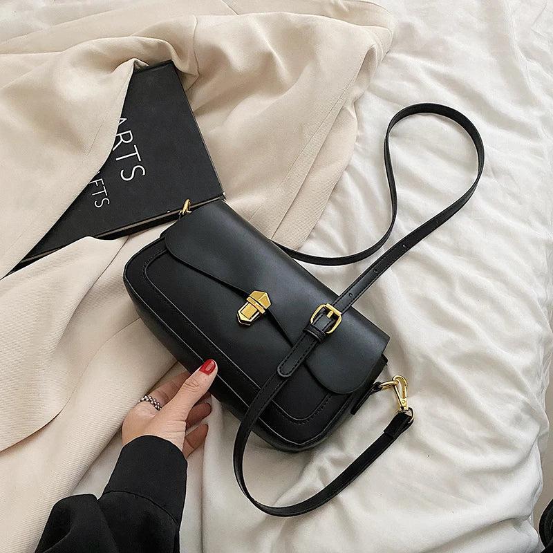 Women Underarm Bag Texture All-match Shoulder Bags Ladies Solid Handbag