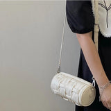 Barrel-shaped Women's Shoulder Bags Soft PU Leather Ladies Crossbody Bags