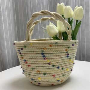 Women Shoulder Tote Bag Lovely Vegetable Basket Handbag Shopper Bag