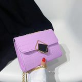 Crocodile Pattern Chain Strap Shoulder Bag Small Crossbody Handbag