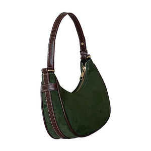 Vintage Half Moon Women Shoulder Bags Matte Leather Ladies Small Handbags