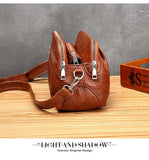 Vintage Soft Crossbody Bag Multi-layer Casual Messenger Bag