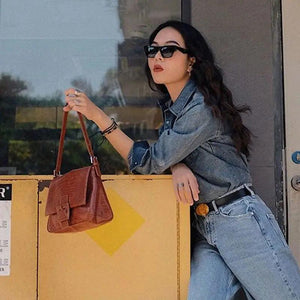 Shoulder Bags Women French Style Soft Vintage Retro PU Leather