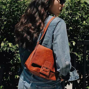 Shoulder Bags Women French Style Soft Vintage Retro PU Leather