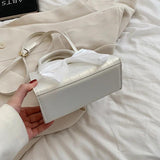 Texture Bow Handbag Solid Women's Shoulder Messenger Bag