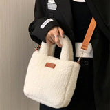 Women's Faux Lamb Wool Handbag Soft Plush Shoulder Bag