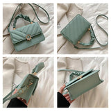 Striped Shoulder Bag Small Handbag Flap Pu Leather Crossbody Bags For Women