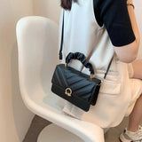 Striped Shoulder Bag Small Handbag Flap Pu Leather Crossbody Bags For Women