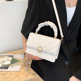 Striped Shoulder Bag Small Handbag Flap Pu Leather Crossbody Bags For Women