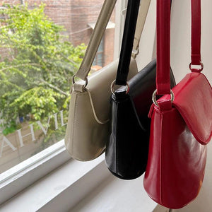 Women's Pu Leather Shoulder Messenger Bags Solid Ladies Crossbody Bucket Bag