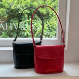 Women's Pu Leather Shoulder Messenger Bags Solid Ladies Crossbody Bucket Bag