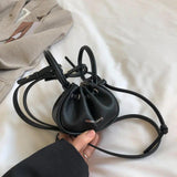 ASHINE Drawstring Mini Bag PU Sling Shoulder Lipstick Keys Earphone Purse