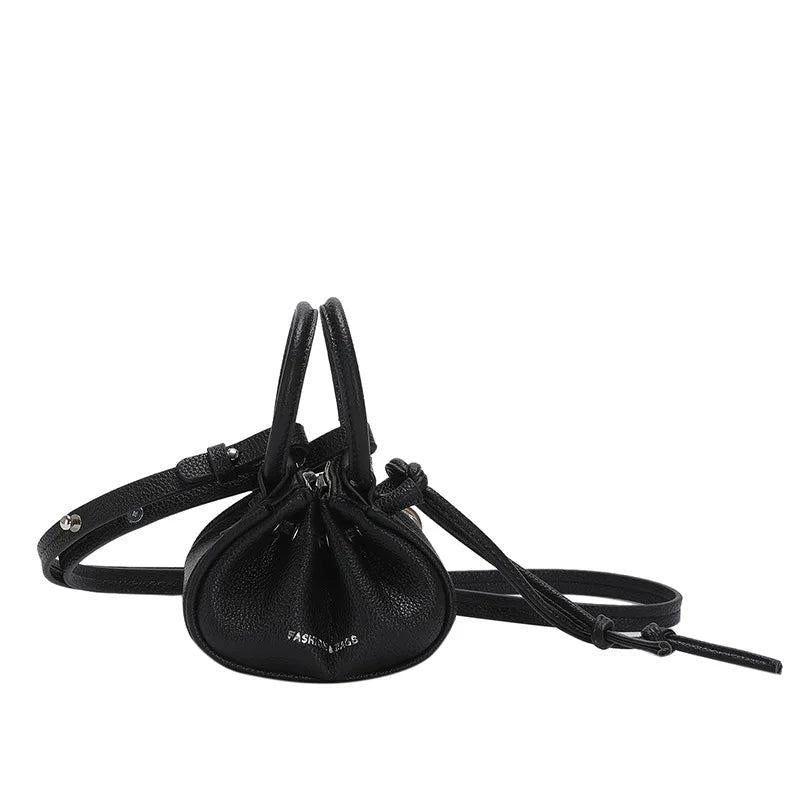 ASHINE Drawstring Mini Bag PU Sling Shoulder Lipstick Keys Earphone Purse