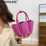 Litchi Pattern Ladies Petal Shoulder Purses Candy Women Hand Bags