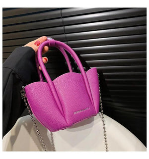 Litchi Pattern Ladies Petal Shoulder Purses Candy Women Hand Bags