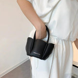 Litchi Pattern Ladies Petal Shoulder Purses Candy Women Hand Bags