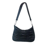 Shoulder Bags Women Pleated Chain High Street Handbags Retro Party Ulzzang
