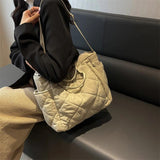 Large Capacity Quilted Underarm Bag for Street Shopping