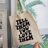 Large-capacity Canvas Shoulder Bag Women Casual Letter Print In Handbag Versatil