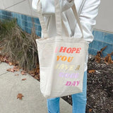 Large-capacity Canvas Shoulder Bag Women Casual Letter Print In Handbag Versatil